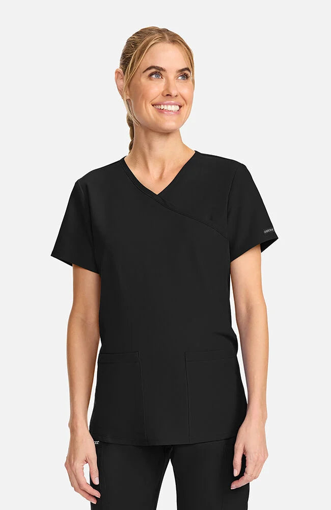 Ultra Maternity 2-Pocket Mock Wrap Scrub Top
