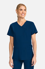 Ultra Maternity 2-Pocket Mock Wrap Scrub Top