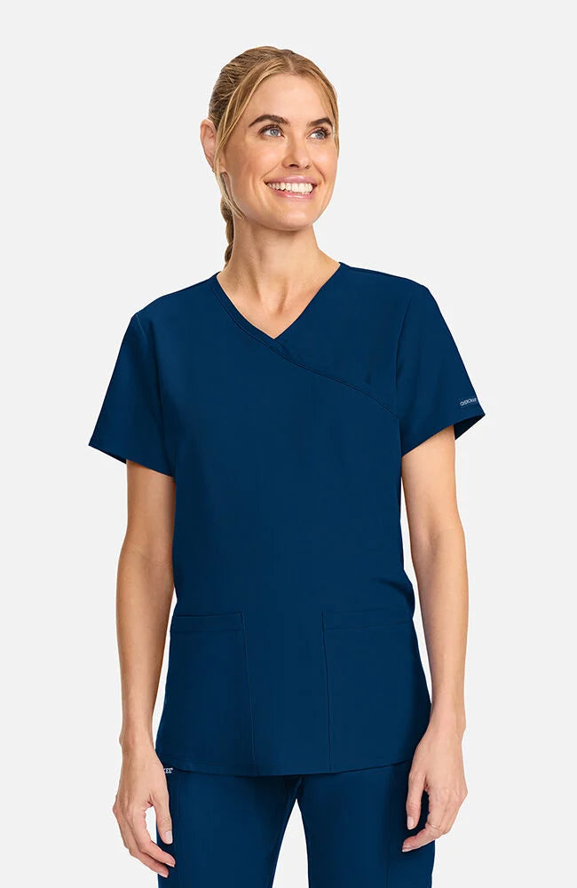 Ultra Maternity 2-Pocket Mock Wrap Scrub Top