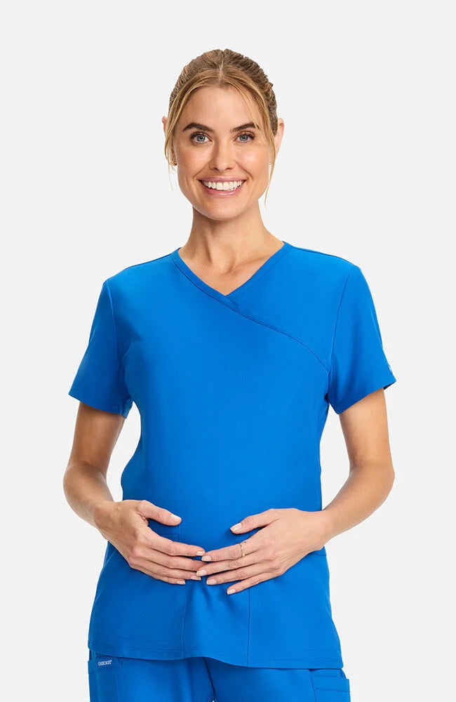 Ultra Maternity 2-Pocket Mock Wrap Scrub Top