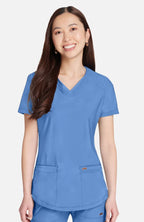 FORM Curved Hemline V-Neck Top