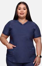 FORM Curved Hemline V-Neck Top