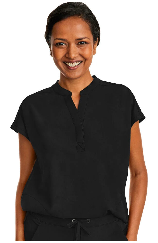 Healing Hands Mandarin Split Collar Top