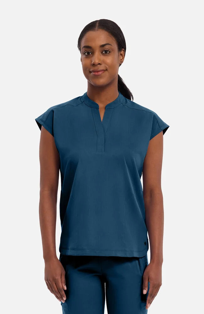 Healing Hands Mandarin Split Collar Top