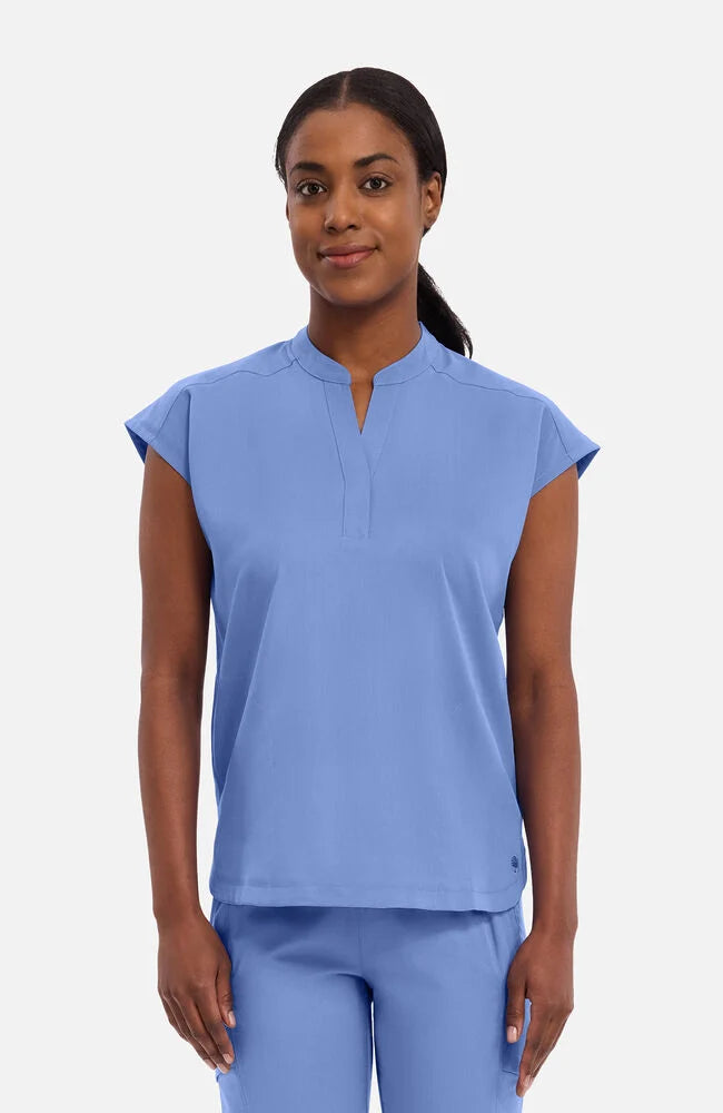 Healing Hands Mandarin Split Collar Top
