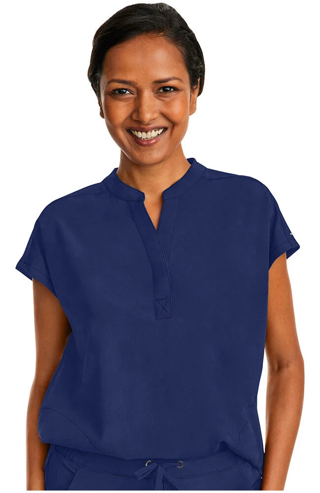 Healing Hands Mandarin Split Collar Top