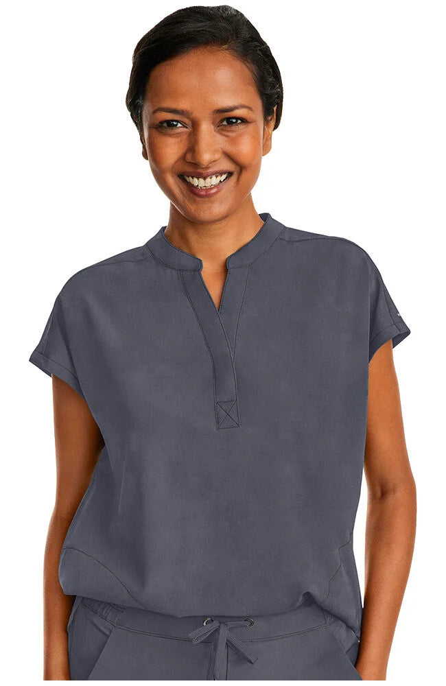 Healing Hands Mandarin Split Collar Top