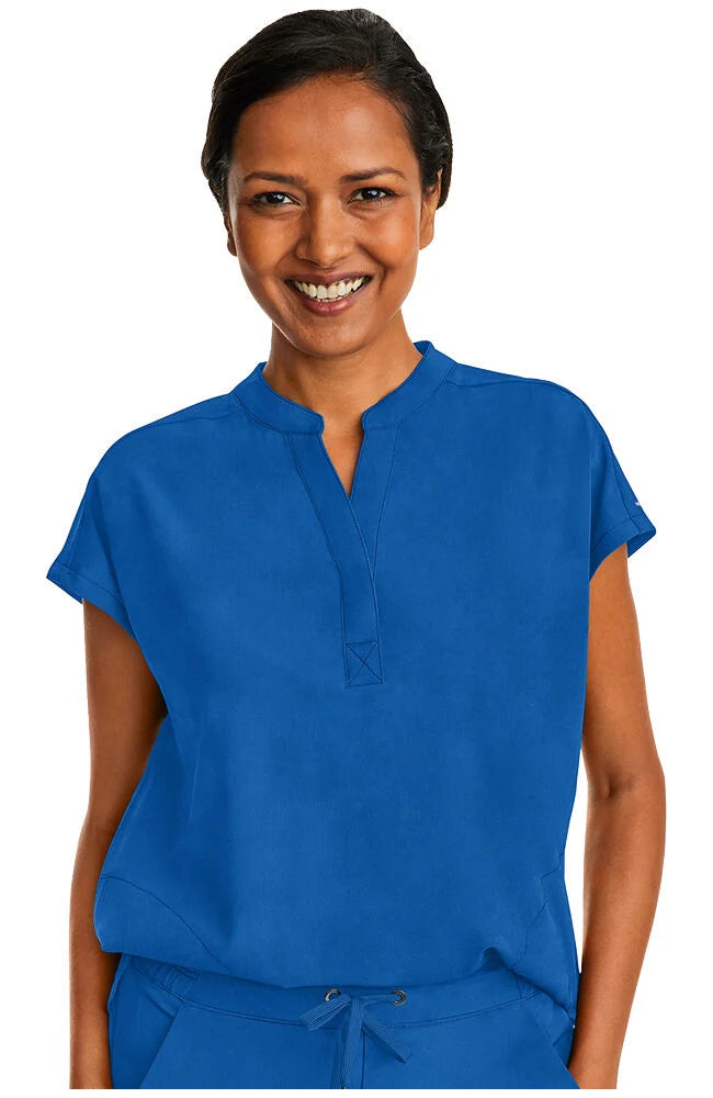 Healing Hands Mandarin Split Collar Top