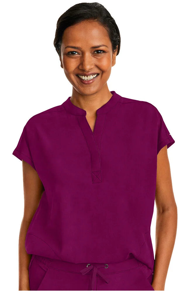 Healing Hands Mandarin Split Collar Top