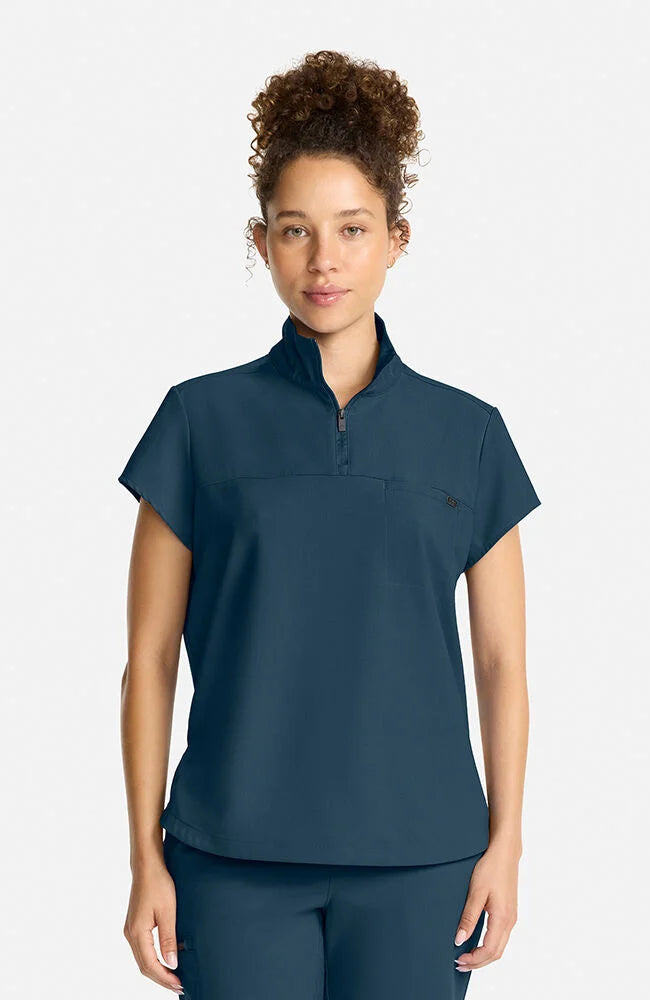 Quest Quarter Zip Scrub Top
