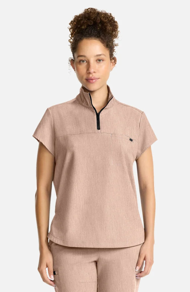 Quest Quarter Zip Scrub Top