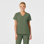 W123 Stylized V-Neck Top