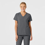 W123 Stylized V-Neck Top