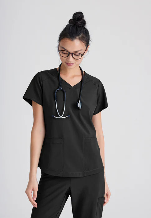 Grey's Anatomy Evolve Stretch 2 Pocket Top