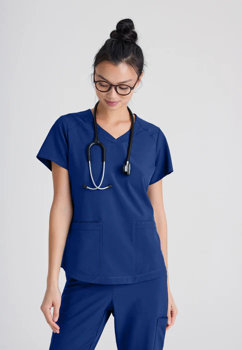 Grey's Anatomy Evolve Stretch 2 Pocket Top