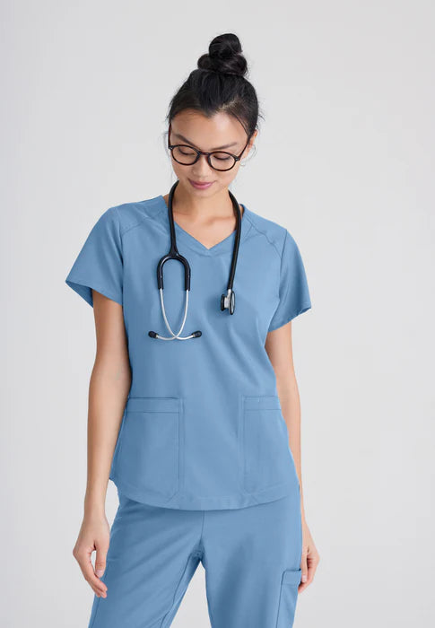 Grey's Anatomy Evolve Stretch 2 Pocket Top